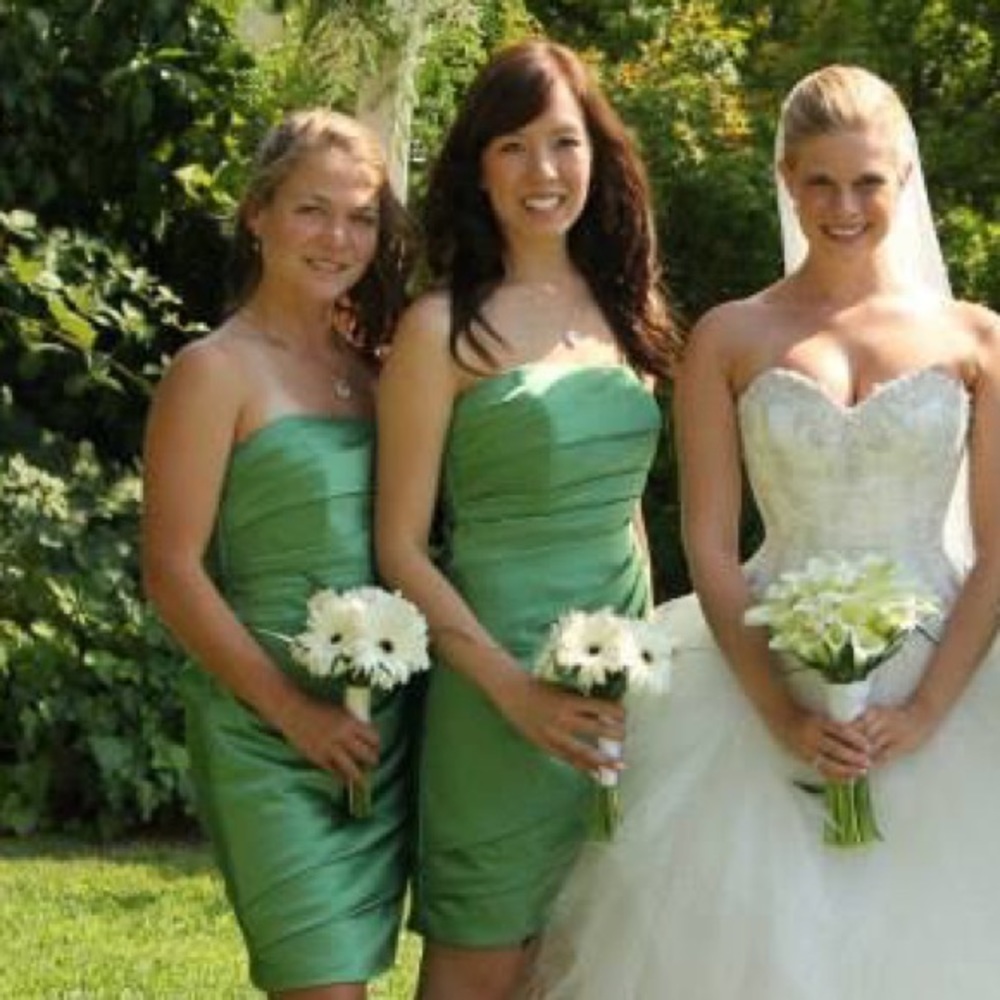 David’s Bridal bridesmaid green dress (size 2)